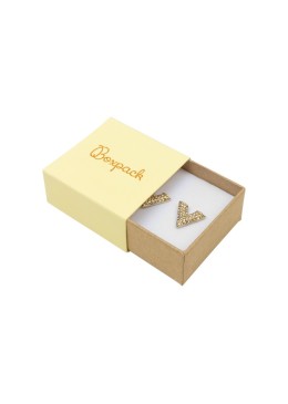 Caja de cartón para pendientes color amarillo 48x48x23 mm SL-40-AM-K