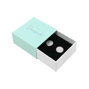 Caja de cartón para pendientes color aguamarina 48x48x23 mm SL-40-AQ-B