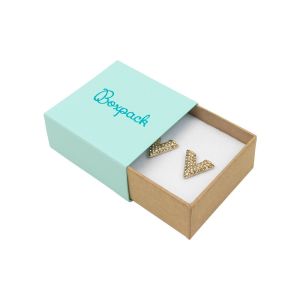 Caja de cartón para pendientes color aguamarina 48x48x23 mm SL-40-AQ-K