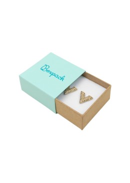 Caja de cartón para pendientes color aguamarina 48x48x23 mm SL-40-AQ-K