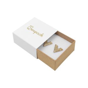Caja de cartón para pendientes color blanco 48x48x23 mm SL-40-B-K