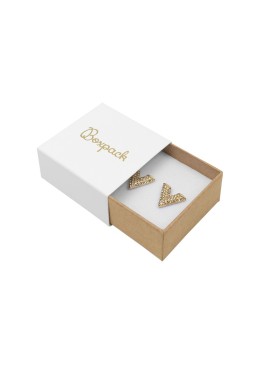 Caja de cartón para pendientes color blanco 48x48x23 mm SL-40-B-K