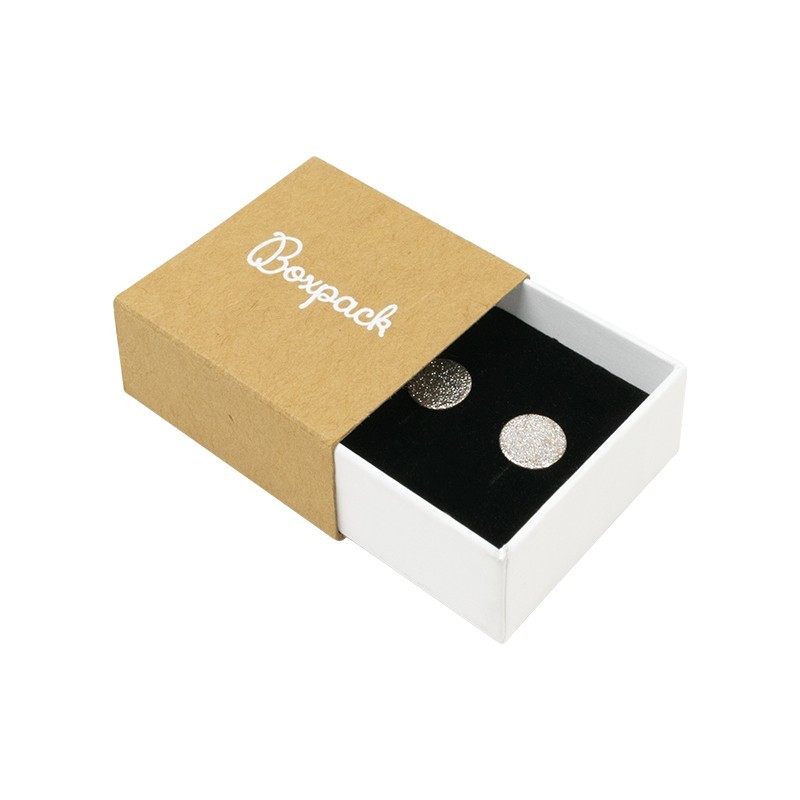 Caja de cartón para pendientes color kraft 48x48x23 mm SL-40-K-B