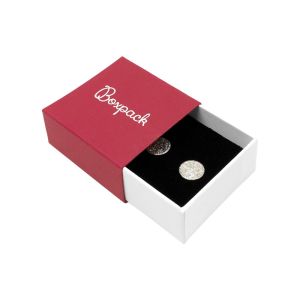 Caja de cartón para pendientes color rojo 48x48x23 mm SL-40-R-B