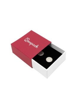 Caja de cartón para pendientes color rojo 48x48x23 mm SL-40-R-B