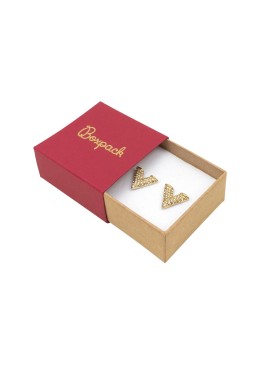 Caja de cartón para pendientes color rojo 48x48x23 mm SL-40-R-K