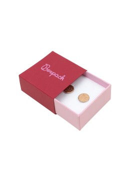 Caja de cartón para pendientes color rojo 48x48x23 mm SL-40-R-RS