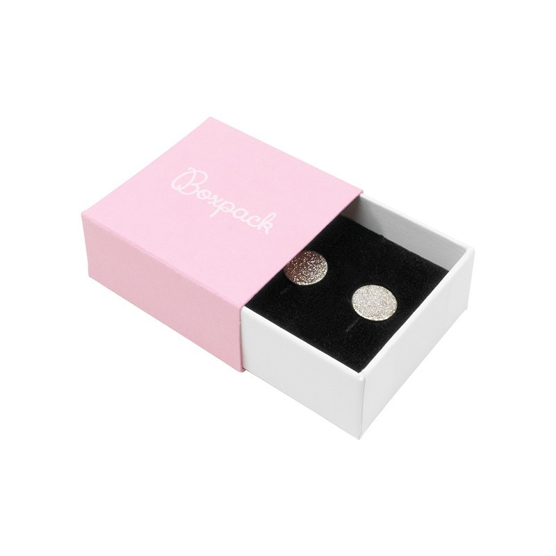 Caja de cartón para pendientes color rosa 48x48x23 mm SL-40-RS-B