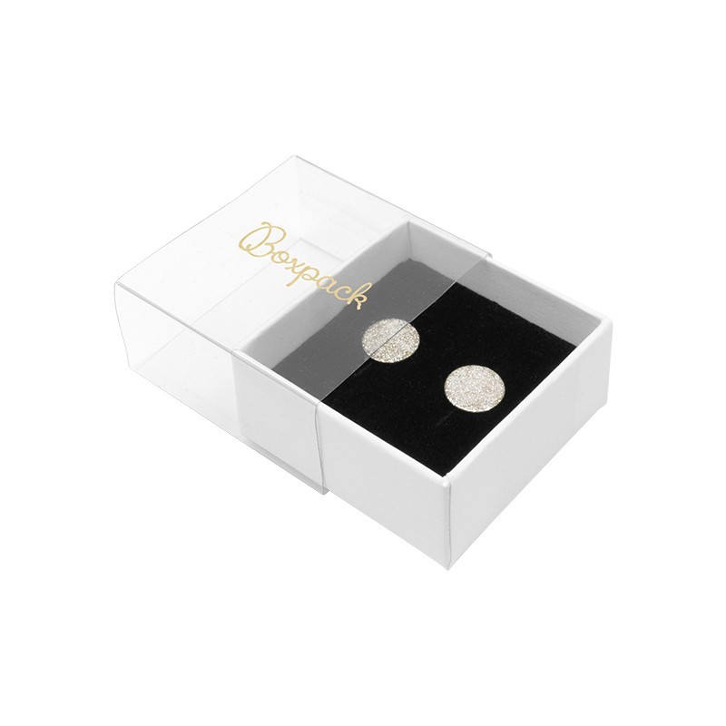 Caja de cartón para pendientes color transparente 48x48x23 mm SL-40-TR-B