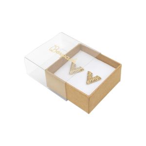 Caja de cartón para pendientes color transparente 48x48x23 mm SL-40-TR-K