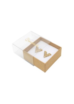 Caja de cartón para pendientes color transparente 48x48x23 mm SL-40-TR-K