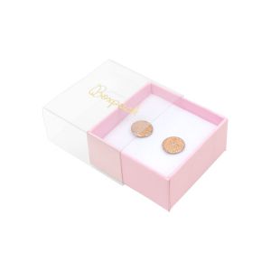 Caja de cartón para pendientes color transparente 48x48x23 mm SL-40-TR-RS