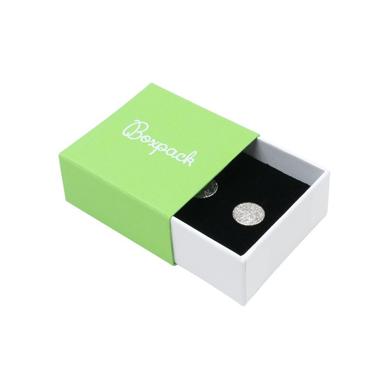 Caja de cartón para pendientes color verde 48x48x23 mm SL-40-VE-B