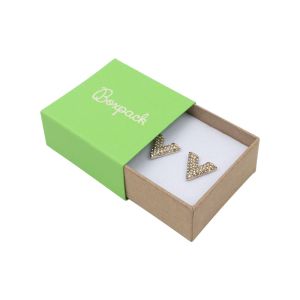 Caja de cartón para pendientes color verde 48x48x23 mm SL-40-VE-K