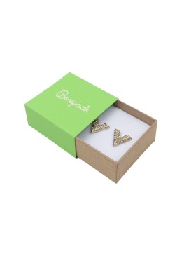 Caja de cartón para pendientes color verde 48x48x23 mm SL-40-VE-K