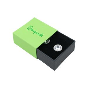 Grüne Ohrringschachtel aus Karton 48 x 48 x 23 mm SL-40-VE-N