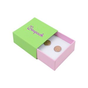 Caja de cartón para pendientes color verde 48x48x23 mm SL-40-VE-RS
