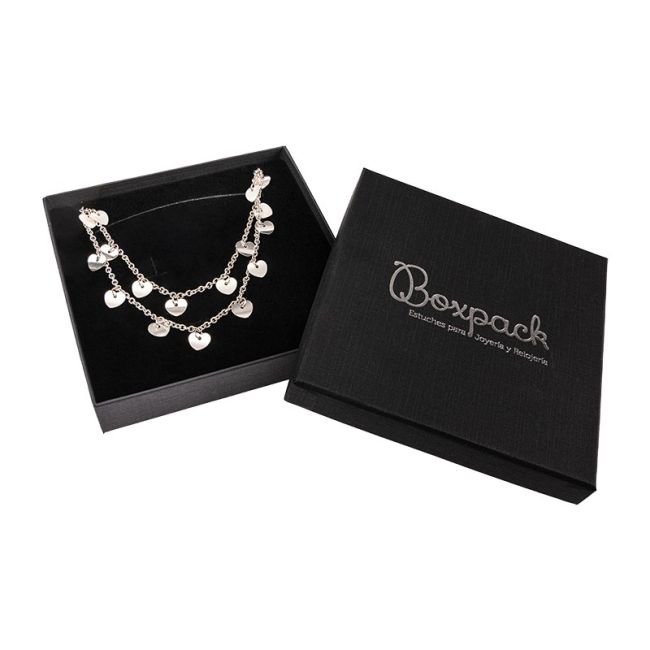 Caja de cartón collar 120x120x24 mm color negro ep-16