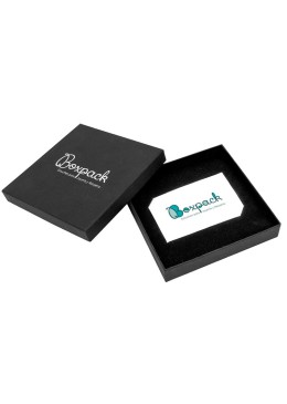 Caja de cartón tarjeta 120x120x24 mm color negro ep-16-t