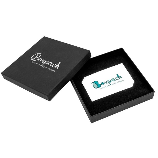 Caja de cartón tarjeta 120x120x24 mm color negro ep-16-t