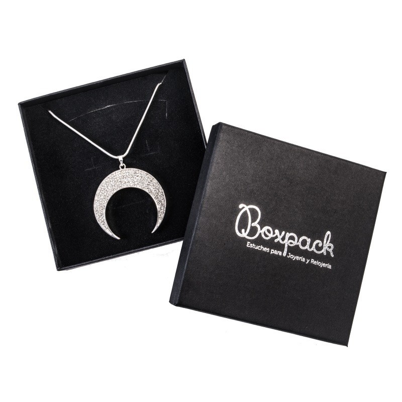 Caja de cartón collar 120x120x35 mm color negro ep-17