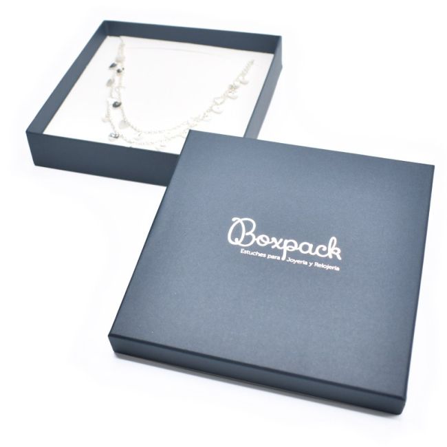 Caja de cartón collar o conjunto 167x167x33 mm color azul ep-18