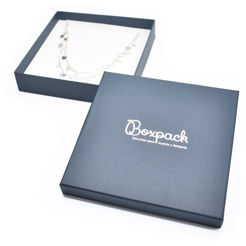 Caja de cartón collar o conjunto 167x167x33 mm color azul ep-18