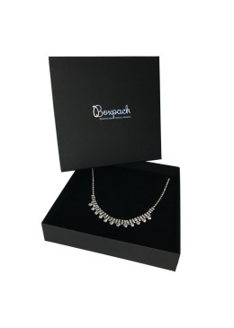 Caja de cartón collar o conjunto 200x200x40 mm color negro ep-19