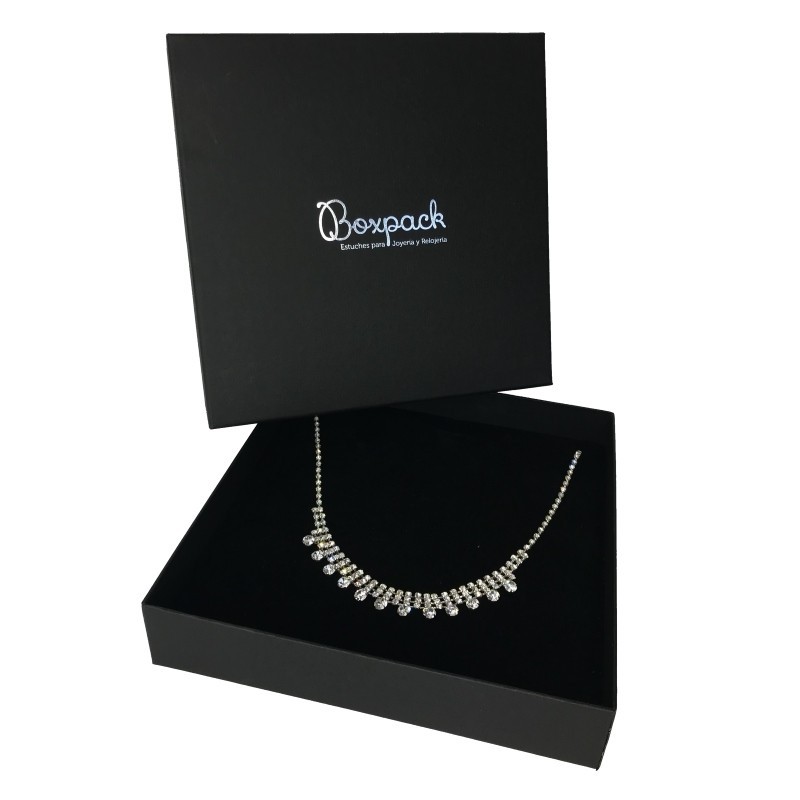 Caja de cartón collar o conjunto 200x200x40 mm color negro ep-19