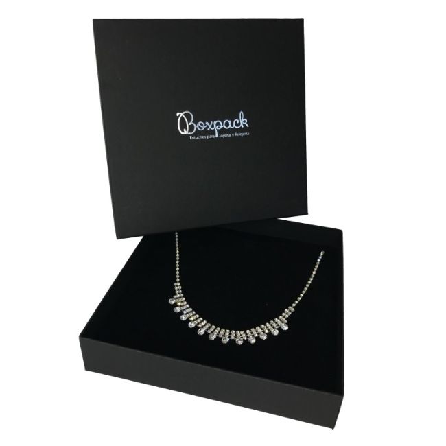 Caja de cartón collar o conjunto 200x200x40 mm color negro ep-19