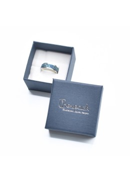 Caja de cartón para anillo o pendientes  51x51x33 mm color azul ep-42