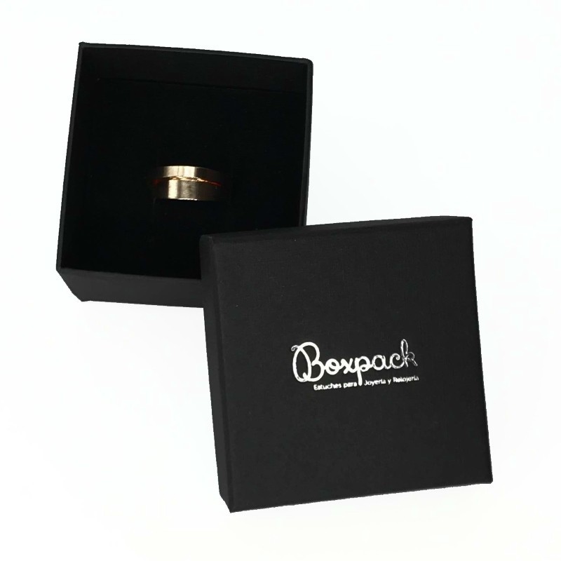 Caja de cartón para anillo 65x65x45 mm color negro ep-43