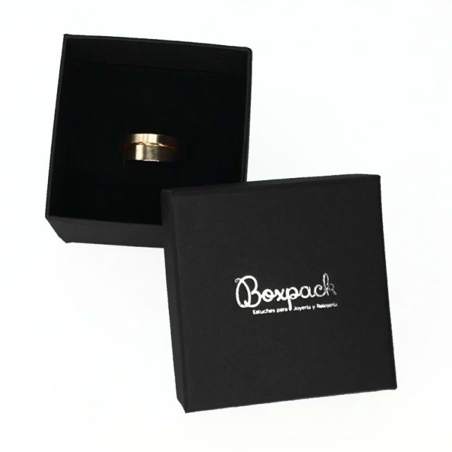 Caja de cartón para anillo 65x65x45 mm color negro ep-43