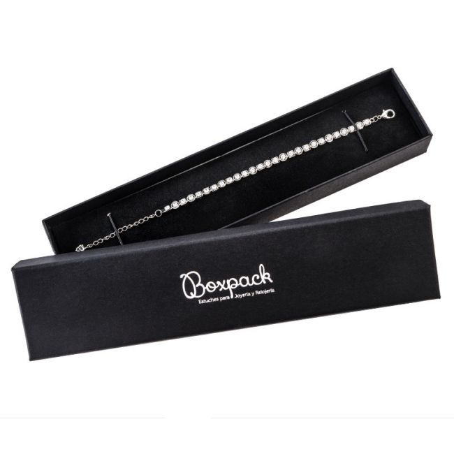 Caja de cartón pulsera 233x53x27 mm color negro ep-51