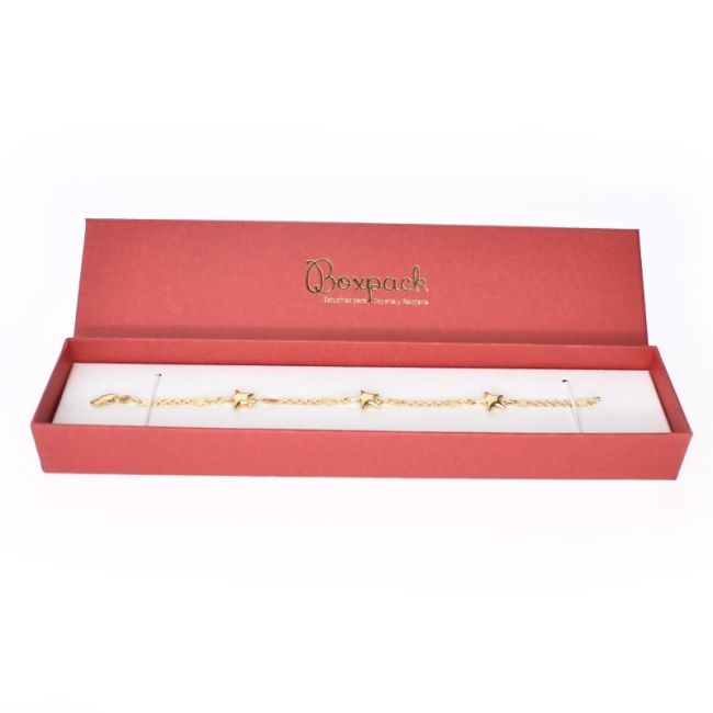 Caja de cartón pulsera 233x53x27 mm color rojo ep-51