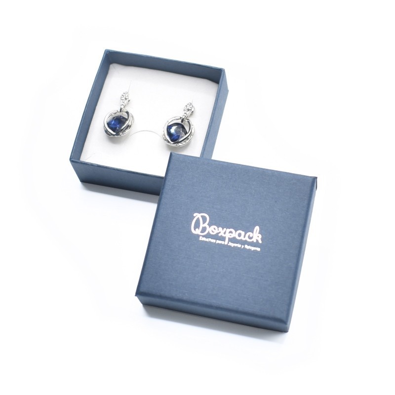 Caja de cartón para conjunto o colgante 65x65x29 mm color azul ep-61