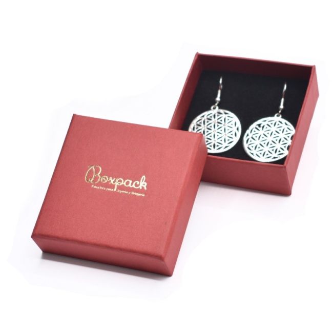 Caja de cartón para conjunto o colgante 65x65x29 mm color rojo ep-61