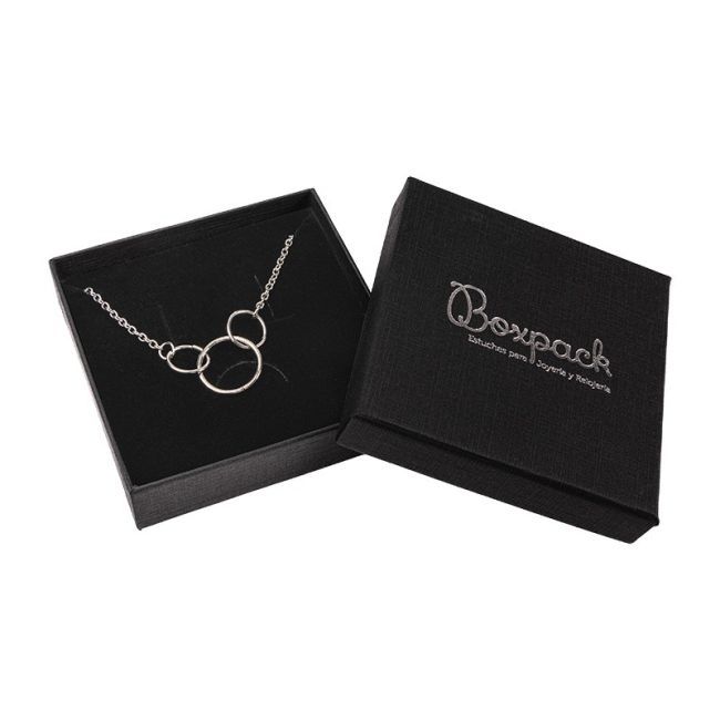 Schwarze Schachtel aus Karton für Schmucksets oder Anhänger 86 x 86 x 24 mm ep-80
