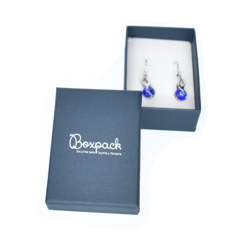 Caja de cartón para pendientes o colgante  50x70x25 mm color azul ep-88