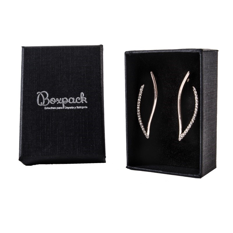 Caja de cartón para pendientes o colgante  50x70x25 mm color negro ep-88