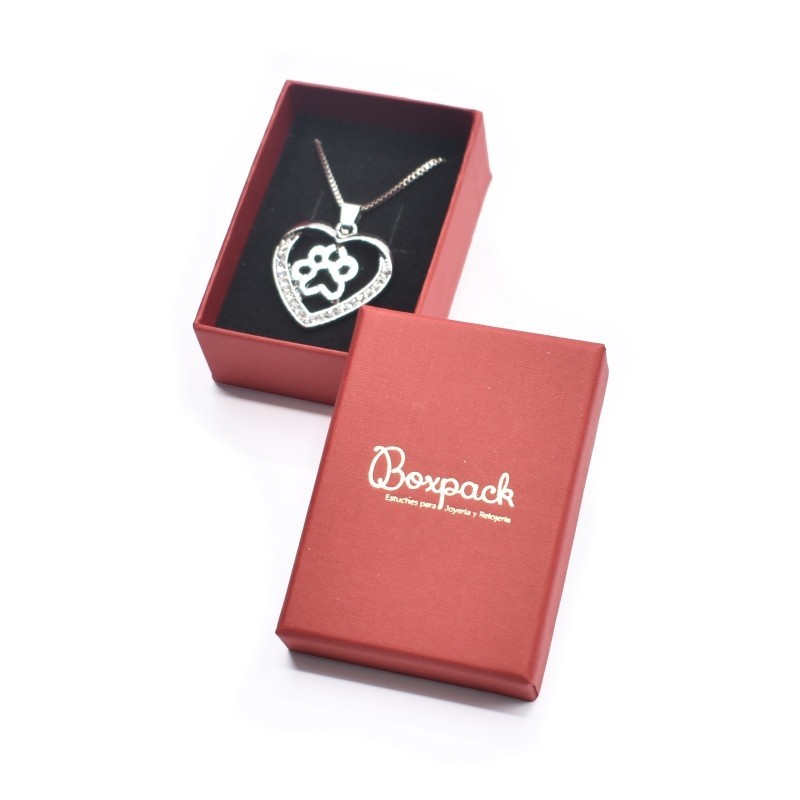 Caja de cartón para pendientes o colgante  50x70x25 mm color rojo ep-88