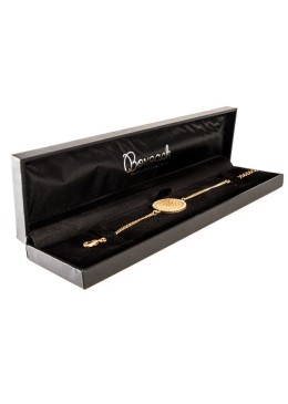 Estuche polipiel negro para pulsera 219x55x22 mm. C-5-PE