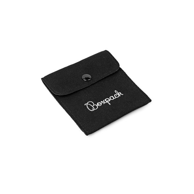 Saquinho de camurça sintética para joias, preto 79 x 79 mm S-502-N