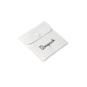 Pochette en suédine pour bijoux, blanche 79 x 79 mm S-502-B