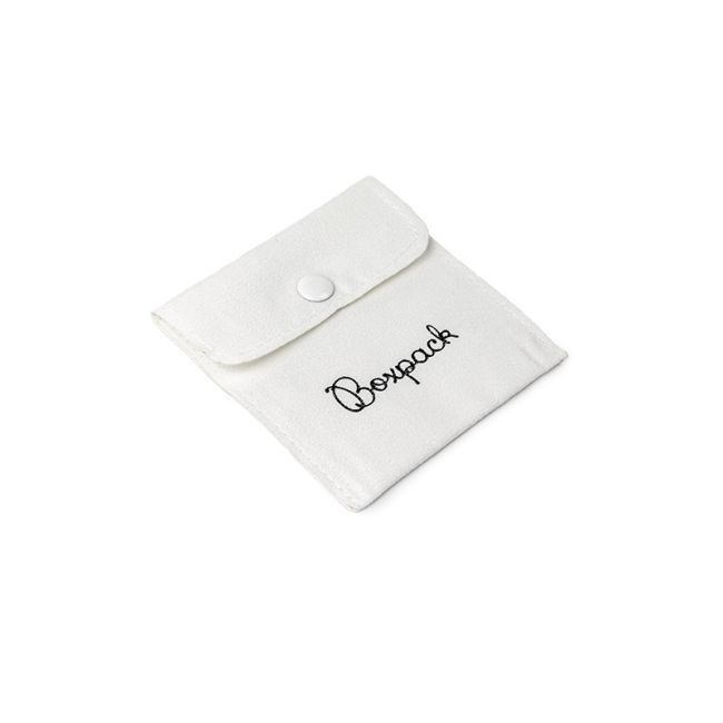 Bolsa textil suede color blanco para joyería y bisutería 79x79 mm S-502-B