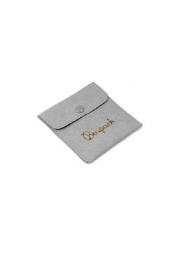Bolsa textil suede color gris para joyería y bisutería 79x79 mm S-502-G