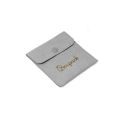 Faux suede pouch for jewelry, grey 79 x 79 mm S-502-G