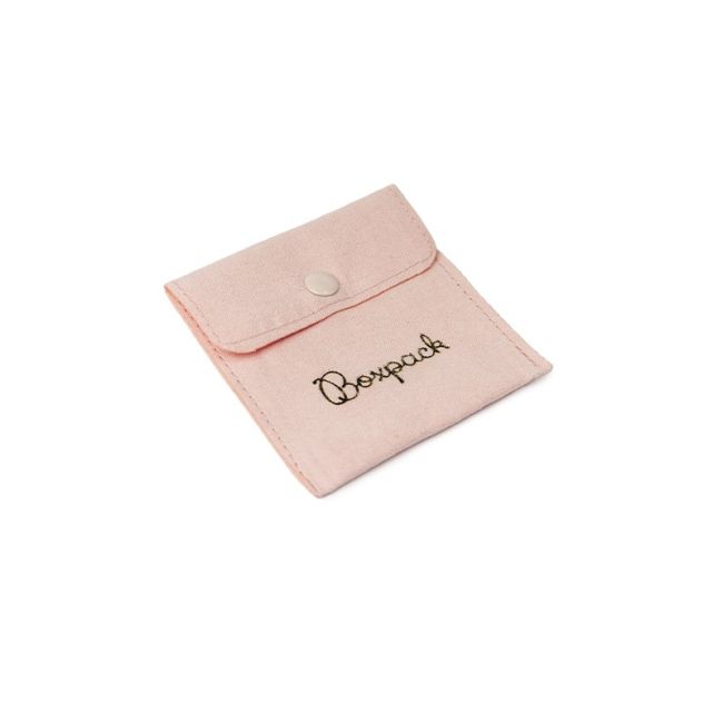 Faux suede pouch for jewelry, powder pink 79 x 79 mm S-502-RE