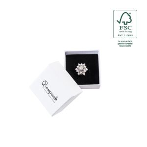 Caixa em cartão FSC® para anel ou brincos, branca 51 x 51 x 33 mm F42-B