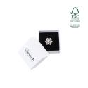 Weiße Schachtel aus FSC®-Karton für Ringe oder Ohrringe 51 x 51 x 33 mm F42-B